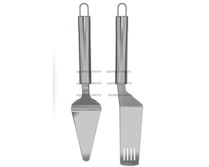 ชุดมีดตัดเค้กพร้อมด้ามจับสแตนเลสดีไซน์ล่าสุด สำหรับงานแต่งงาน จากผู้ผลิตอินเดีย อุปกรณ์ตัดเค้กสวยงาม - Product Image 1