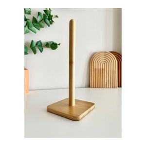 Bamboo Square <b>Paper</b> Towel Holder-<b>Kitchen</b> Roll Stand - Product Image 1