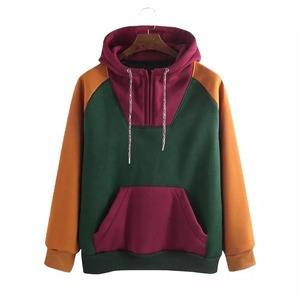 Sweat à capuche mi-zippé pour femme, col montant, en coton, coupe courte, streetwear, qualité supérieure, personnalisable OEM - Product Image 4