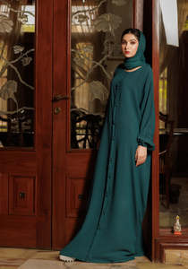 Robe Abaya à manches courtes de haute qualité personnalisée pour femmes, respirante, grandes tailles, OEM disponible pour les saisons automne/hiver, logo personnalisé - Product Image 4