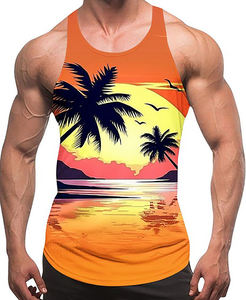 เสื้อกล้ามกล้าม100% ระบายอากาศสำหรับผู้ชายเสื้อกล้ามใส่ออกกำลังกายในยิมลำลองพิมพ์ลายดิจิทัลเป็นมิตรกับสิ่งแวดล้อม - Product Image 2