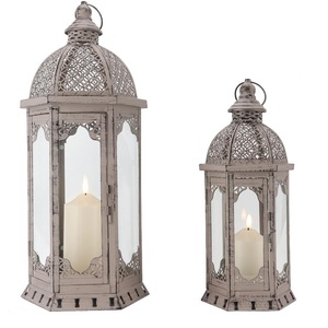 Último estilo marroquí de metal y vidrio vela linterna Hogar y Navidad decorativo excelente precio Premium hierro blanco linterna - Product Image 6