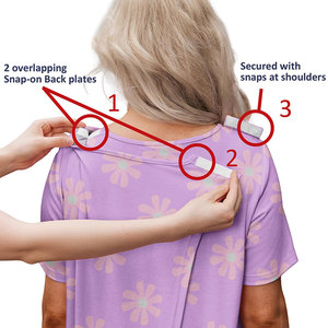 Vêtements d'hôpital en polyester 100% en gros, robes de patient imprimées pour femmes, robe longue - Qualité d'exportation. - Product Image 2