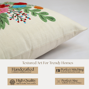 Crocheted Striped <b>Floral</b> Vase <b>Cushion</b> <b>Cover</b> | Portable Colorful Boho Botanical Decorative Throw Pillow <b>Cover</b> for Sofa Home Decor - Product Image 3