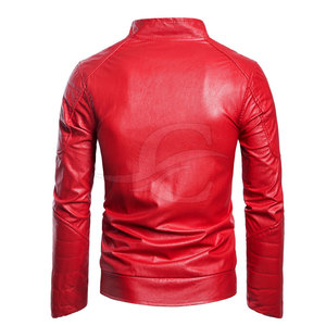 Meilleure vente Veste en cuir mince d'hiver pour hommes à manches longues avec col montant tissu de toile de taille personnalisée chaud pour tous - Product Image 3