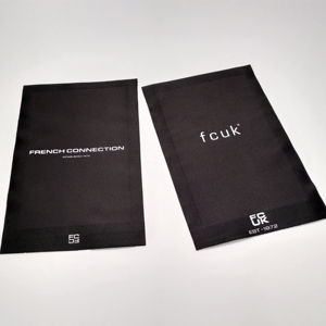 Tissu sergé d'étiquette tissée avec logo en relief sérigraphié personnalisé avec lettres imprimées en 3D patch de cou pour vêtements à haute densité - Product Image 1