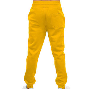 Nueva ropa deportiva para hombre, pantalones de chándal para gimnasio, pantalones deportivos para correr con dobladillo acanalado con bolsillos en color amarillo - Product Image 2