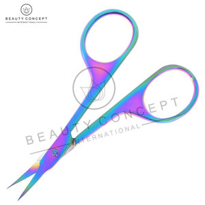 Ciseaux à cuticules en acier inoxydable multicolores pour droitiers, outils de nail art de haute qualité, emballage personnalisé - Product Image 4