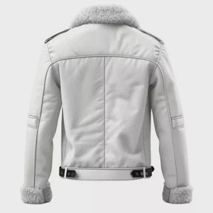 Chaqueta Bomber de Piel de Oveja Estilo Aviador Unisex Personalizable, Chaqueta de Longitud Regular para Hombre de Talla Grande con Fusión sin Costuras - Product Image 3