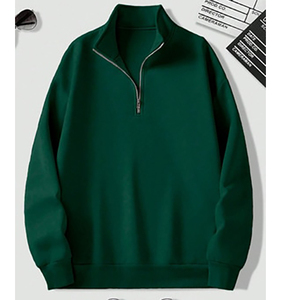 2025 New Arrivals <b>Men's</b> Fleeced Pullover <b>Half</b>-<b>Zip</b> <b>Sweatshirt</b> Stand Collar Casual Outerwear Winter Warm Clothing Embroidered - Product Image 2