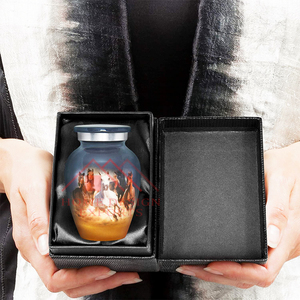 Mini urnes à imprimé cheval Pot à cendres Aluminium Métal Pot à cendres humaines de petite taille et urnes - Product Image 2