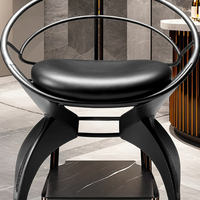 Tabouret de bar moderne de luxe en métal personnalisable avec base en métal pour salle à manger extérieure, salon, bar à domicile, cuisine - Haute qualité
