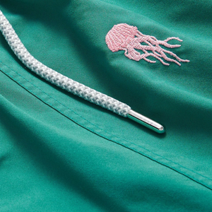 Shorts de bain imprimés verts pour hommes, légers, avec taille élastique, pour la plage, l'été - Product Image 5