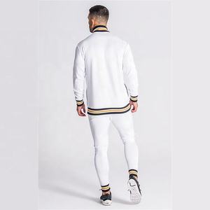 Ensemble de survêtement deux pièces avec Logo personnalisé, Cardigan de couleur unie blanche, Slim, décontracté, sweat-shirts à capuche et Joggers pour hommes - Product Image 3