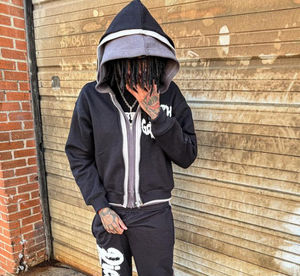 Conjunto de Sudadera y Pantalones Deportivos de Tres Capas con Lavado a la Piedra y Bordado Personalizado del Fabricante, Unisex para Maternidad - Product Image 2