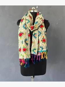 Phulkari Dupatta en coton pour adultes avec broderie en fil et motif floral pour filles - Product Image 5