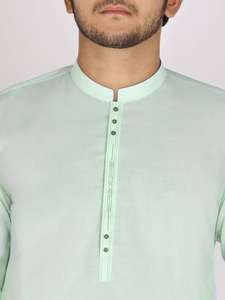 ÉBLOUISSANTE ROBE SHALWAR KAMEEZ POUR HOMME 100% COTON LÉGER À SECHAGE RAPIDE TRADITIONNEL PAKISTANI/AFGHANI STYLE ÉTÉ DÉCONTRACTÉ/FÊTE - Product Image 2