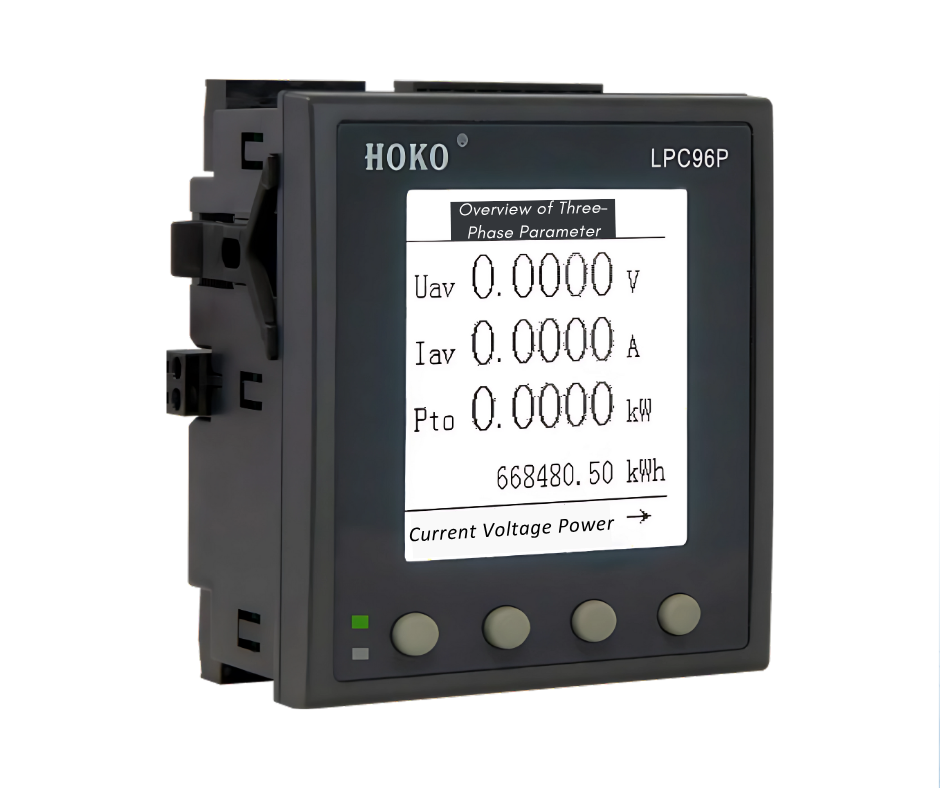 HOKO LPC96P промышленный трехфазный монитор энергии 96 мм ЖК-дисплей Цифровая панель измеритель тока коэффициент мощности RS485 Modbus