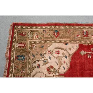 Tapis turc, tapis de 4,8x8,1 pieds, tapis patchwork rouge - Product Image 4
