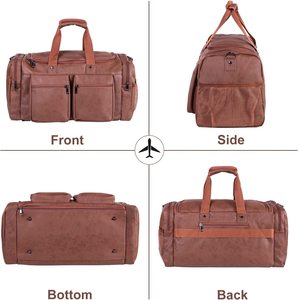 กระเป๋าเดินทางหนังแบบถือ กระเป๋าเดินทางสุดสัปดาห์ กระเป๋าเดินทางหนังสำหรับผู้ชาย พร้อมช่องใส่รองเท้า รับผลิตตามสั่ง ขายส่ง - Product Image 2