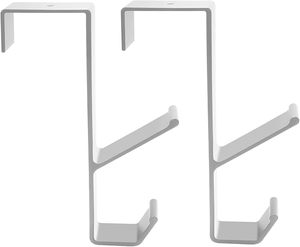 Ganchos sobre la puerta Metal resistente sobre ganchos dobles Percha No se requiere montaje para abrigos Chaquetas Sombreros Toallas Ideal para Baño - Product Image 1