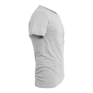 Camiseta de Verano para Hombre, Cuello en V, Lisa, 100% Algodón, Elástica, Ajustada, de Manga Corta, Moderna, en Oferta - Product Image 2