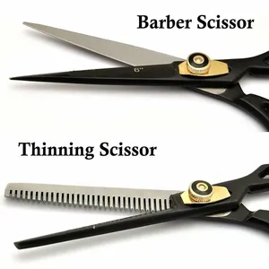 Kit de barbier comprenant des ciseaux à effiler et des outils de salon de coiffure professionnels - Product Image 4