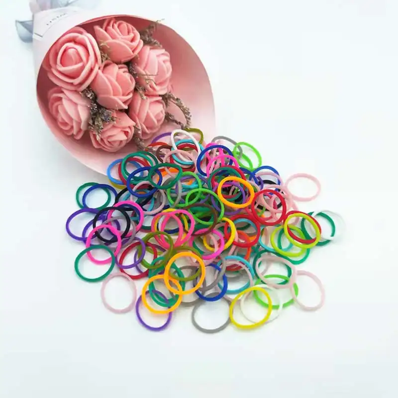 Top Quality Colorful Strong Elastic Rubber Bands Girls Knitting Toys Cute Hair Rope For Girls And Women