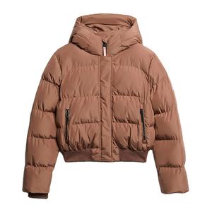 Custom Made Logo Design Winter Women Solid <b>Jackets</b> Puffer Short <b>Crop</b> Puffer <b>Ladies</b> Breathable Thick Warm Puffer <b>Jacket</b> for women - Product Image 1