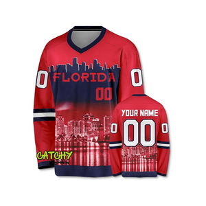 2024 maillot de Hockey sur glace personnalisé pour hommes entraînement d'équipe logo imprimé sublimé nom uniforme vêtements de sport OEM - Product Image 3