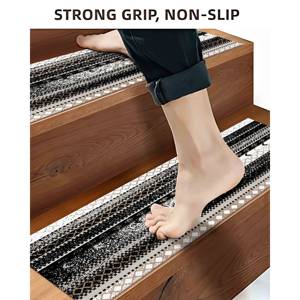 Tapis géométrique à motifs, design Kilim, aztèque, moderne, cool, populaire, antidérapant, facile à nettoyer, lavable en machine - Product Image 1