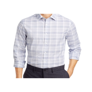 Camicia in Denim Blu Navy da Uomo Bloomingdale's, Vestibilità Slim Elasticizzata, 100% Cotone, Tessuto Popeline Antipiega, Taglia XL - Product Image 4