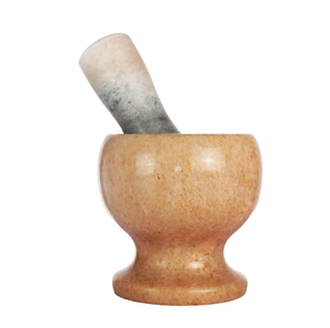 Ensemble de mortier et pilon en granit marbré Broyeur de légumes Mortier et pilon en pierre Artisanat Top Sale - Product Image 4