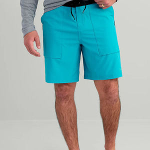 Shorts de Playa para Hombre, Color Turquesa Sólido, con Cierre de Cordón y Bolsillos, Secado Rápido, Estilo Bermuda Casual - Product Image 1