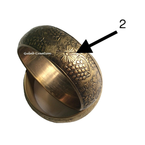 Brazalete de Latón con Relieve Floral Hecho a Mano, Estilo Vintage, Ajustable, Joyería para Mujer, Accesorio de Moda Étnico Bohemio - Product Image 1