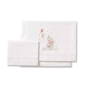 Juego de 3 Piezas de Ropa de Cama de Algodón 100% de Estilo Clásico para Cuna, Modelo Elefante, Técnica de Tejido con Patrón de Personajes, Sábana para Bebé - Product Image 1