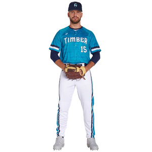 ชุดเครื่องแบบทีมเบสบอลออกแบบได้ตามต้องการชุดเสื้อกางเกงทีม OEM พร้อมการพิมพ์ปักลาย - Product Image 3