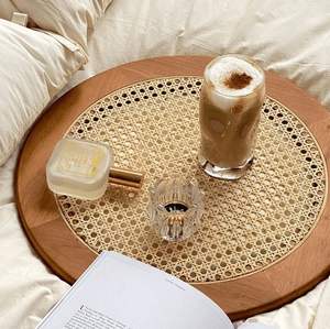 Maravillosa bandeja de servicio de ratán de bambú, bandeja decorativa hecha a mano para mesa de almacenamiento, decoración del hogar de granja - Product Image 6