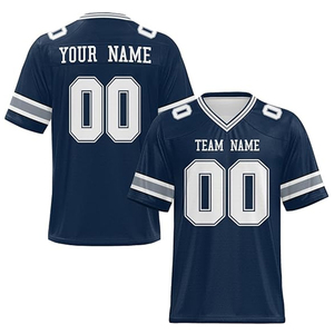 Maillots de football américain personnalisés de haute qualité en gros OEM |   Vêtements d'équipe imprimés à col en V, 100 % polyester, respirants et à séchage rapide - Product Image 4