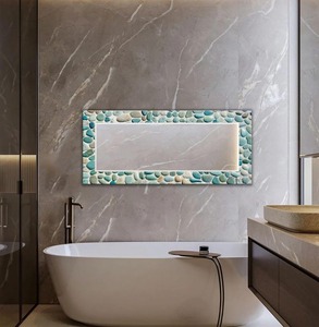 Modern Luxury Bone Inlay Bathroom <b>Wall</b> <b>Mirror</b> Frame Handmade Eco-friendly Home Decor by Global Exports - Product Image 1