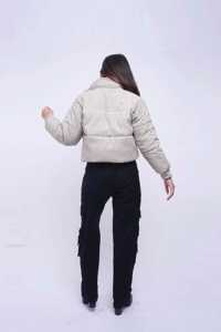 แจ็กเก็ตขนเป็ดสำหรับผู้หญิงเสื้อแจ็คเก็ตขนเป็ดกันลมแฟชั่นใหม่เสื้อ2025สีลำลองเสื้อครอปแห้งเร็ว - Product Image 2