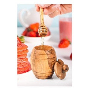 ภาชนะใส่น้ำผึ้งทำจากไม้ธรรมชาติพร้อมฝาปิดสำหรับห้องครัวบ้านโรงแรมรีสอร์ทออกแบบได้ตามต้องการจากอินเดีย - Product Image 2