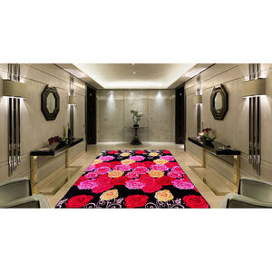 พรมขนปุยคริสตัลลายดอกไม้แบบคลาสสิก ขนาดใหญ่ พร้อมแผ่นรองกันลื่น สำหรับโฮมเธียเตอร์ - Product Image 3