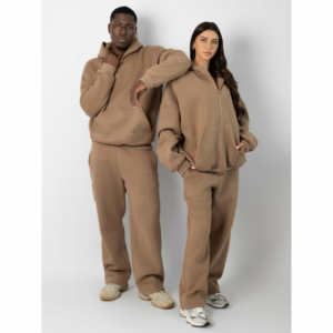 2025 Wholesale Breathable Fleece Zip Tracksuit <b>Men</b> Long Sleeve Casual Flared Street Style Custom Logo Winter - Product Image 3