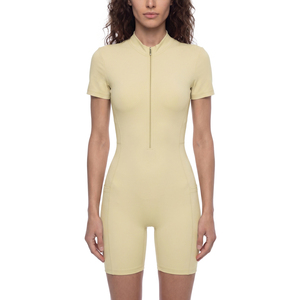 <b>Women's</b> Short Sleeve Quarter-Zip <b>Romper</b> Sports Jumpsuit - Product Image 3