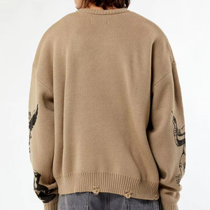 Pull pour hommes Pull à motif jacquard Tricots Col rond Tricoté en coton Pull en tricot personnalisé Prières pour hommes Pull court pour hommes - Product Image 3