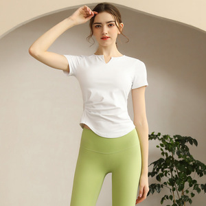 Personalizado con cuello en V Slim Fitness Running camisetas para mujeres señoras de secado rápido deportes gimnasio Yoga camiseta para hombres - Product Image 3