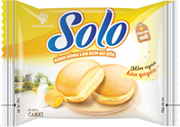 OEM Nouveau Gâteau Rond Moelleux et Frais à la Crème de Lait au Beurre, Marque Solo Vietnam, 252g, Emballage en Sachet, Pour Usage Quotidien