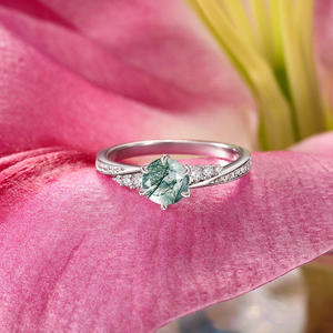 Jeulia Twisted Heart <b>Moss</b> <b>Agate</b> Promise <b>Engagement</b> <b>Ring</b> - Product Image 6