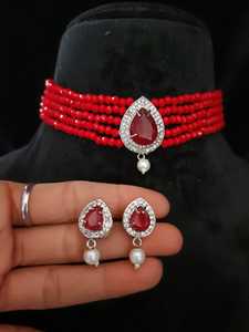 Fabricante nupcial indio chapado en oro de alta calidad perla AD CZ collar conjunto para niñas mujeres boda - Product Image 2